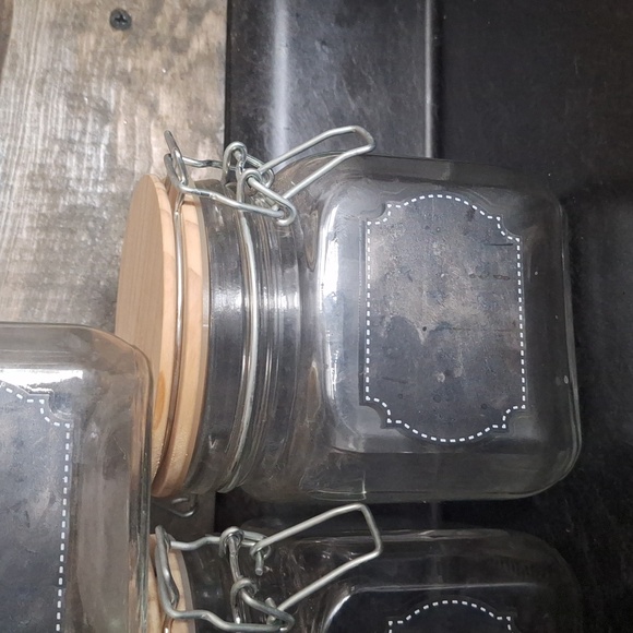 Glass Storage Jars with Wooden Lids - Set of 3 - Picture 3 of 8